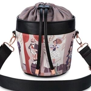 DISNEY Haunted Mansion Stretching Portraits Crossbody Bucket Bag Tote Purse